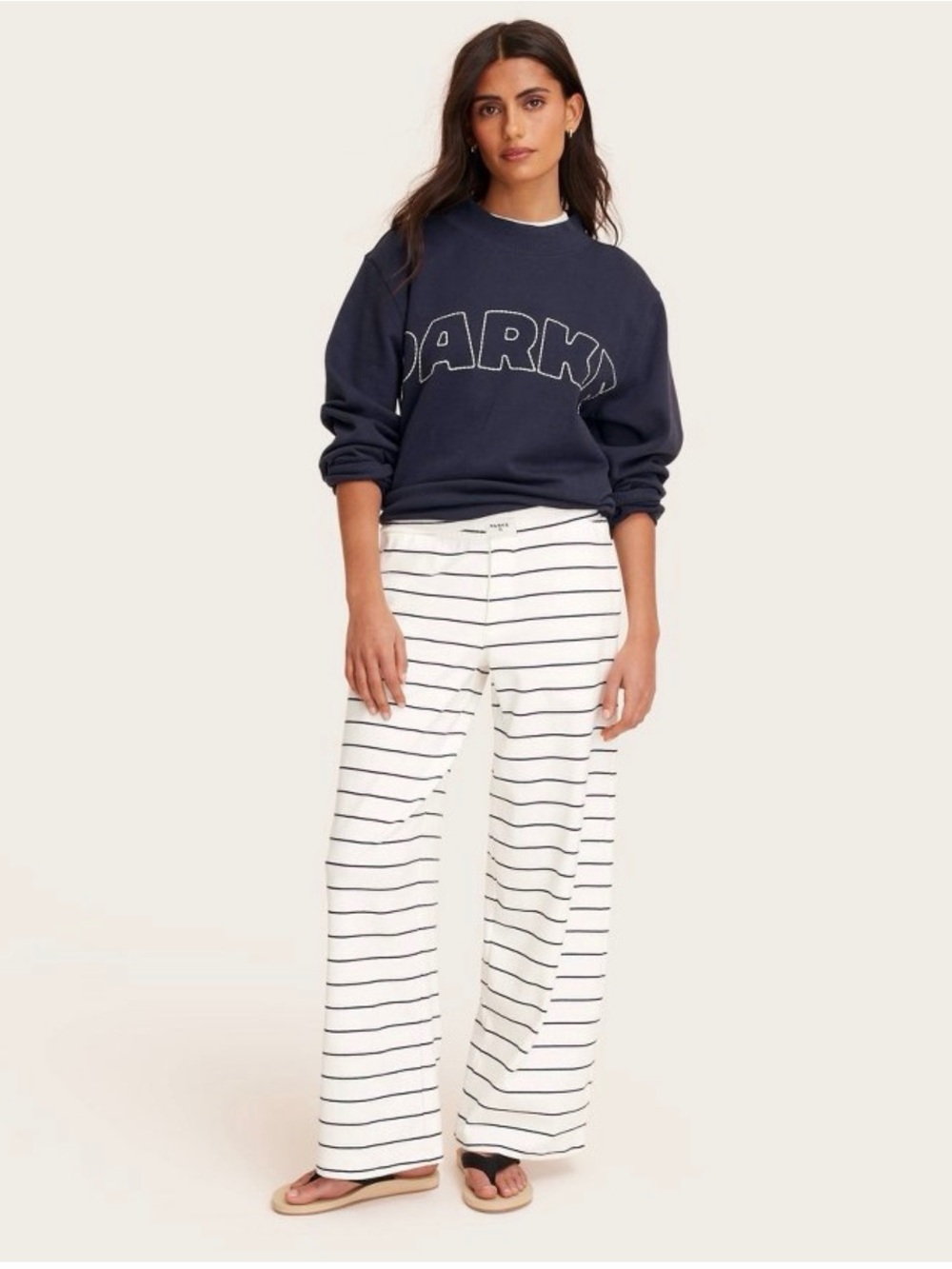 NWT Parke X Target High Rise Boxer White Stripe Knit Pants Size Large